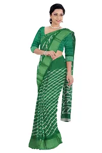 Women Fashion cotton saree With Unstitched Blouse (Green)-thumb4