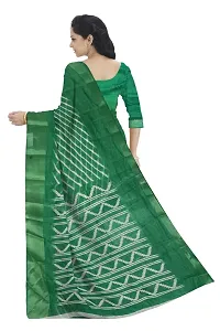 Women Fashion cotton saree With Unstitched Blouse (Green)-thumb3