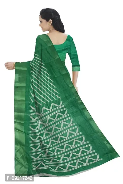 Women Fashion cotton saree With Unstitched Blouse (Green)-thumb4