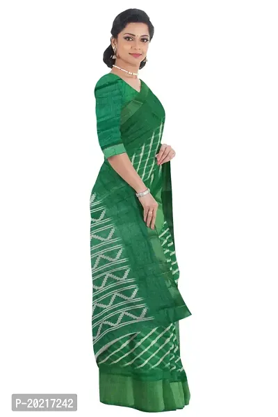 Women Fashion cotton saree With Unstitched Blouse (Green)-thumb2