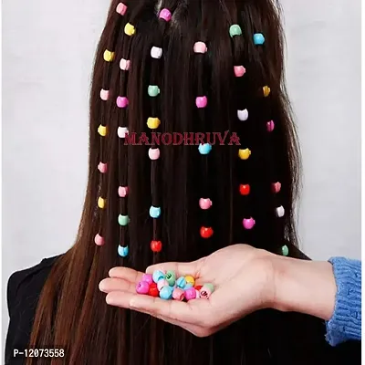 MANODHRUVA 100pcs Small Round Size Hair Beads (Multicolour) - Pack of 100 Pcs with Storage Box-thumb3