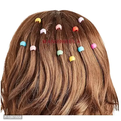 MANODHRUVA 100pcs Small Round Size Hair Beads (Multicolour) - Pack of 100 Pcs with Storage Box-thumb4
