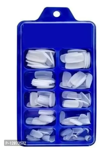 MANODHRUVA 100pcs Artificial Reusable Fake Nails with Glue, Acrylic, Professional and Mix Length-thumb2