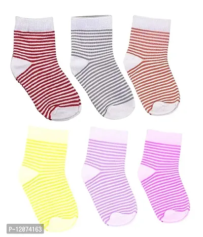 MANODHRUVA Stripes Socks for Kids, 6 Pairs (2 and 3 Years)-thumb0