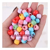 MANODHRUVA 100pcs Small Round Size Hair Beads (Multicolour) - Pack of 100 Pcs with Storage Box-thumb1