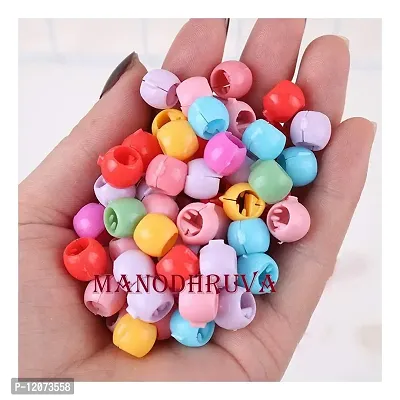 MANODHRUVA 100pcs Small Round Size Hair Beads (Multicolour) - Pack of 100 Pcs with Storage Box-thumb2
