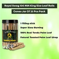 Herbal 100 mm King Size Leaf Rolls Ready To Use Cones Jar Of 25 Pcs Pack With 1 Fillings Stick Super Slow Burning-thumb1