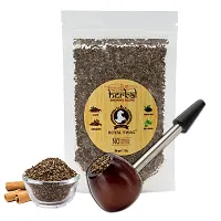 Herbal Tobacco And Nicotine Free Smoking Mixture With 100% Natural Herbal Smoking Blend 30gm With Wooden Steel Pipe-thumb1