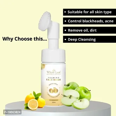 White Leaf Apple Cider Vinegar Extract Fresh  Glowing Skin Foam For Men  Women Face Wash  (100 ml)