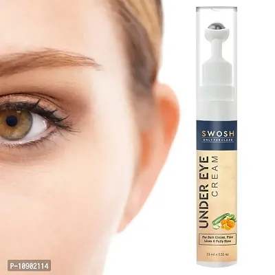 SWOSH Under Eye Lightening Cream-15ml To reduce Dark Circles For Women  Men Cooling Massage Roller-thumb0