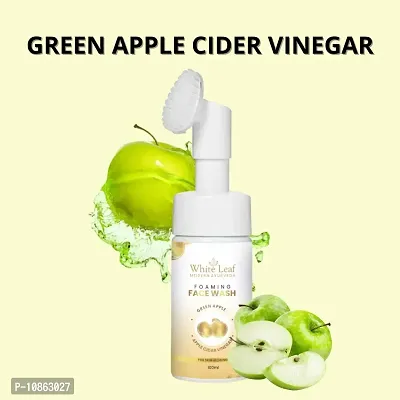 White Leaf Apple Cider Vinegar Foaming With Brush For Acne Prone And Oily Skin Face Wash  (100 ml)