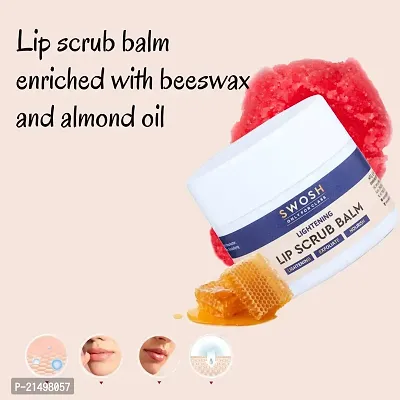 Swosh Lip Scrub For Dark Lips To Lighten Pink For Women And Men For Pigmented Lips 20 Gram | Lip Brightening and Lightening Scrub For Dark Lips, Dull, Dry And Chapped Lips Enriched With Beeswax(Honey)-thumb4