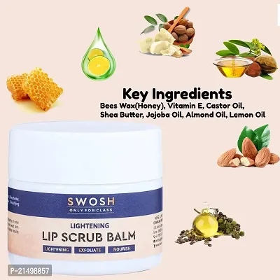 Swosh Lip Scrub For Dark Lips To Lighten Pink For Women And Men For Pigmented Lips 20 Gram | Lip Brightening and Lightening Scrub For Dark Lips, Dull, Dry And Chapped Lips Enriched With Beeswax(Honey)-thumb3