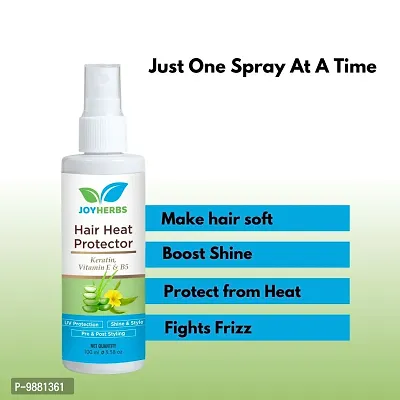 JOYHERBS Hair Heat protector Spray for Hair Straightening, Anti Frizz and Smoothing Hair Spray (100 ml)-thumb5