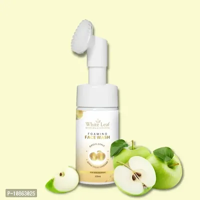 White Leaf Apple Extract Foaming for Acne Prone  oily Skin (with Built-in Brush) Face Wash (100 ml)