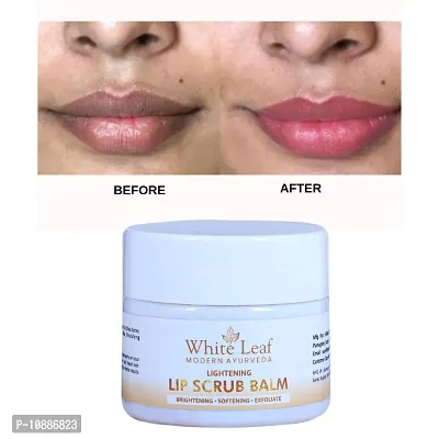 White Leaf Lip Scrub Balm - For Lightening and Brightening Dark Lips Scrub 20gms Strawberry  (20 g)