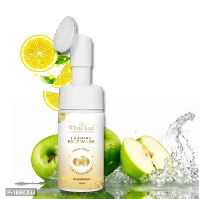 White Leaf Apple Cider Vinegar Foaming With Brush For Removing Pimples And Acne Face Wash  (100 ml)