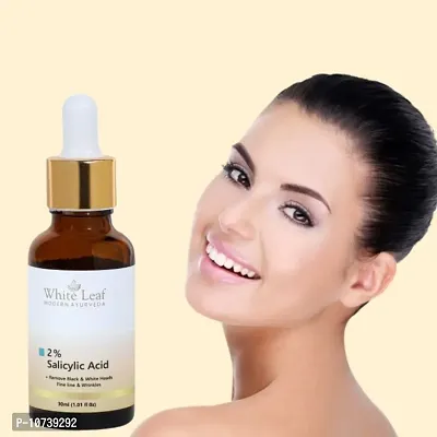 White Leaf 2% Salicylic Acid Face Serum 30Ml For Acne, Fights Blackheads, Whiteheads - Women  Men