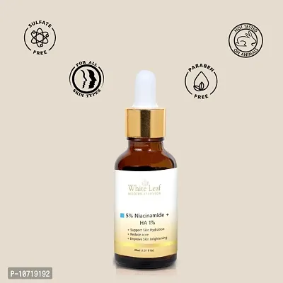 White Leaf 5% Niacinamide Face Serum With Rice Water | For Clear, Blemish-Free Skin  (30 Ml)