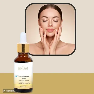 White Leaf 5% Niacinamide + 1% Hyaluronic Acid Face Serum - Reduces Dark Spots  Marks 30 Ml-thumb0