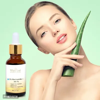 White Leaf 5% Niacinamide Face Serum For Acne Marks, Blemishes  Oil Balancing, Acne Prone Skin 30Ml