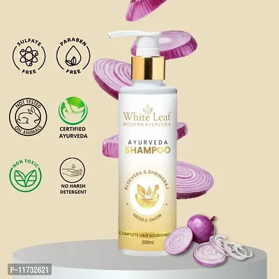 White Leaf Natural herbal Neem  Aloevera Shampoo| Sulphate Free Organic Shampoo  (200 ml)-thumb0