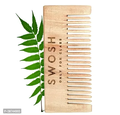 SWOSH Eco-Friendly Natural Neem Wooden Wide Tooth Comb For Women  Men