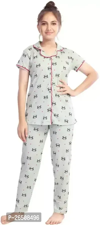 Beautiful Cotton Printed Nightwear For Girls-thumb0