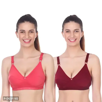 Stylish Fancy Hosiery Solid Non Padded Bras For Women Pack Of 2-thumb0