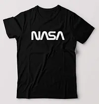 NASA Printed Unisex Black Crew Neck T-shirt-thumb1