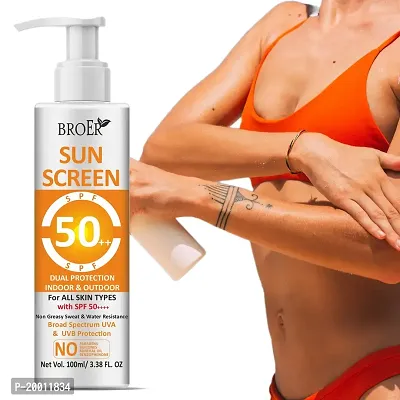 Sunscreen Lotion SPF 50 PA++++ UV A  UV B Protection, Water Resistant, Non Sticky, Leaves No White Cast | Sunscreen SPF 50 | Sunscreen for Women SPF50-100ml