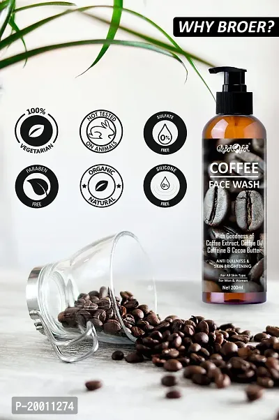 BROER Coffee Face Wash - 200ml for Men  Women - Deep-Cleanses, De-Tan  Blackhead Removal With Coffee, Caffeine  Cocoa Butter-thumb4