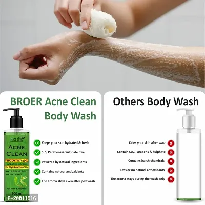 BROER Naturals Tea Tree Body Wash with 1% Salicylic acid For Acne Control, Shed off dead skin cells, Reduces excess oil  unclogs pores | Salicylic Acid Body Wash For Men  Women - 200ml-thumb5