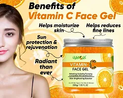 BROER Pure Vitamin C Face Gel with Aloe Vera  Orange Extract 200g - Night Time Aid to Revive Dry, Dull  Aging Skin - Non Sticky - Light  Quick Absorbing - No Parabens, Silicones-thumb1