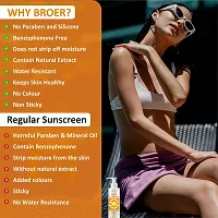 BROER Naturals Sunscreen Lotion with SPF 50 | With Uva  Uvb Protection, Water Resistant, PA++++, Non Sticky, Leaves No White Cast | Sunscreen SPF 50 | Sunscreen Moisturizer - (pack of 2) 200ml-thumb2