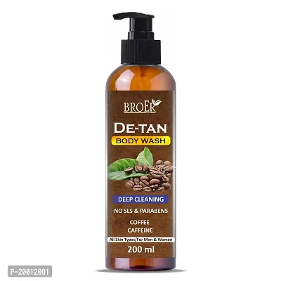 BROER De-Tan Coffee Body Wash | For Men  Women | Coffee Shower Gel | Caffeine Body wash Paraben  Sulphate Free - 200ml-thumb0