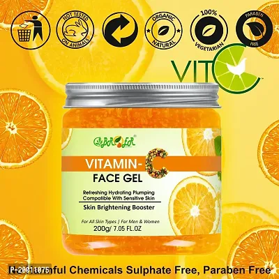 BROER Pure Vitamin C Face Gel with Aloe Vera  Orange Extract 200g - Night Time Aid to Revive Dry, Dull  Aging Skin - Non Sticky - Light  Quick Absorbing - No Parabens, Silicones-thumb3