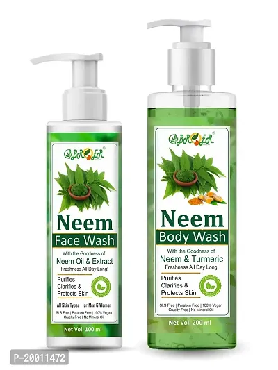 BROER Neem Face Wash 100ml and Neem Body Wash 200ml With the Goodness of Neem  Turmeric For All Skin Types | Sulphate and Paraben Free