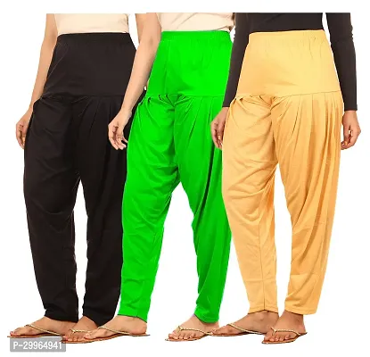 Fabulous Cotton Blend Solid Patiala For Women Pack Of 3