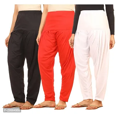 Fabulous Cotton Blend Solid Patiala For Women Pack Of 3