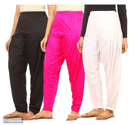 Fabulous Cotton Blend Solid Patiala For Women Pack Of 3-thumb0