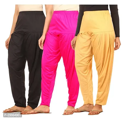 Fabulous Cotton Blend Solid Patiala For Women Pack Of 3