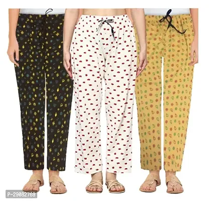 Classic Cotton Printed Pyjama for Women, Pack of 3-thumb0