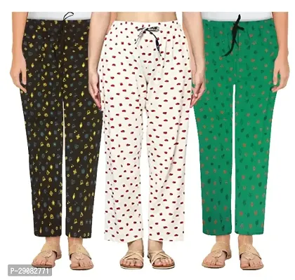 Classic Cotton Printed Pyjama for Women, Pack of 3-thumb0