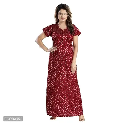 Stylish Cotton Printed Nighty For Women-thumb0