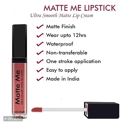 Aabhir Traders Ultra Smooth Matte Me Liquid Lipstick Beautiful Lip Care Lip Cream Liquid Lipstick 6ml each with 3in1 Eyeliner,Mascara,Eyebrow Pencil,Kajal and Beauty Blender Puff - (Pack of 11)-thumb3