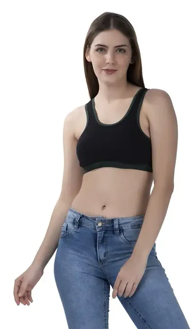 Buy Stylish Fancy Cotton Blend Solid Non Padded Sports Bras For Women  Online In India At Discounted Prices