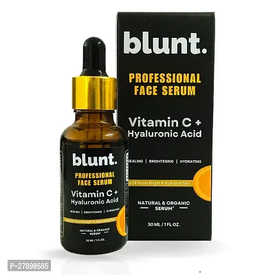 Blunt 3-in-1 Vitamin C Face Serum (10%) with Hyaluronic Acid for Glowing Skin | Organic  Natural Face Serum for Pigmentation  Dark Spots | Clinical Strength Pro formula  Active Herbs | 30mlhellip;-thumb0