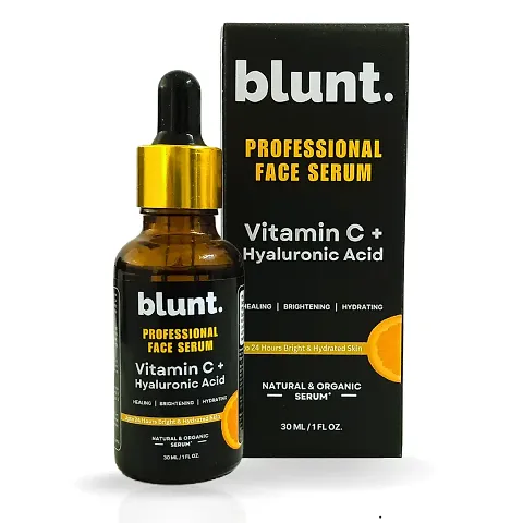 Blunt 3-in-1 Vitamin C Face Serum (10%) with Hyaluronic Acid for Glowing Skin | Organic  Natural Face Serum for Pigmentation  Dark Spots | Clinical Strength Pro formula  Active Herbs | 30mlhellip;
