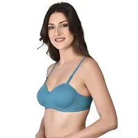 Saklana Women's Cotton Lightly Padded Non-Wired T-Shirt Bra Combo Pack of 3-thumb2